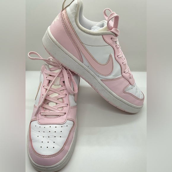 Nike Court Borough Low Recraft Big Kids Sneakers YOUTH 7Y WOMENS 8.5 PINK/WHITE - Picture 10 of 12